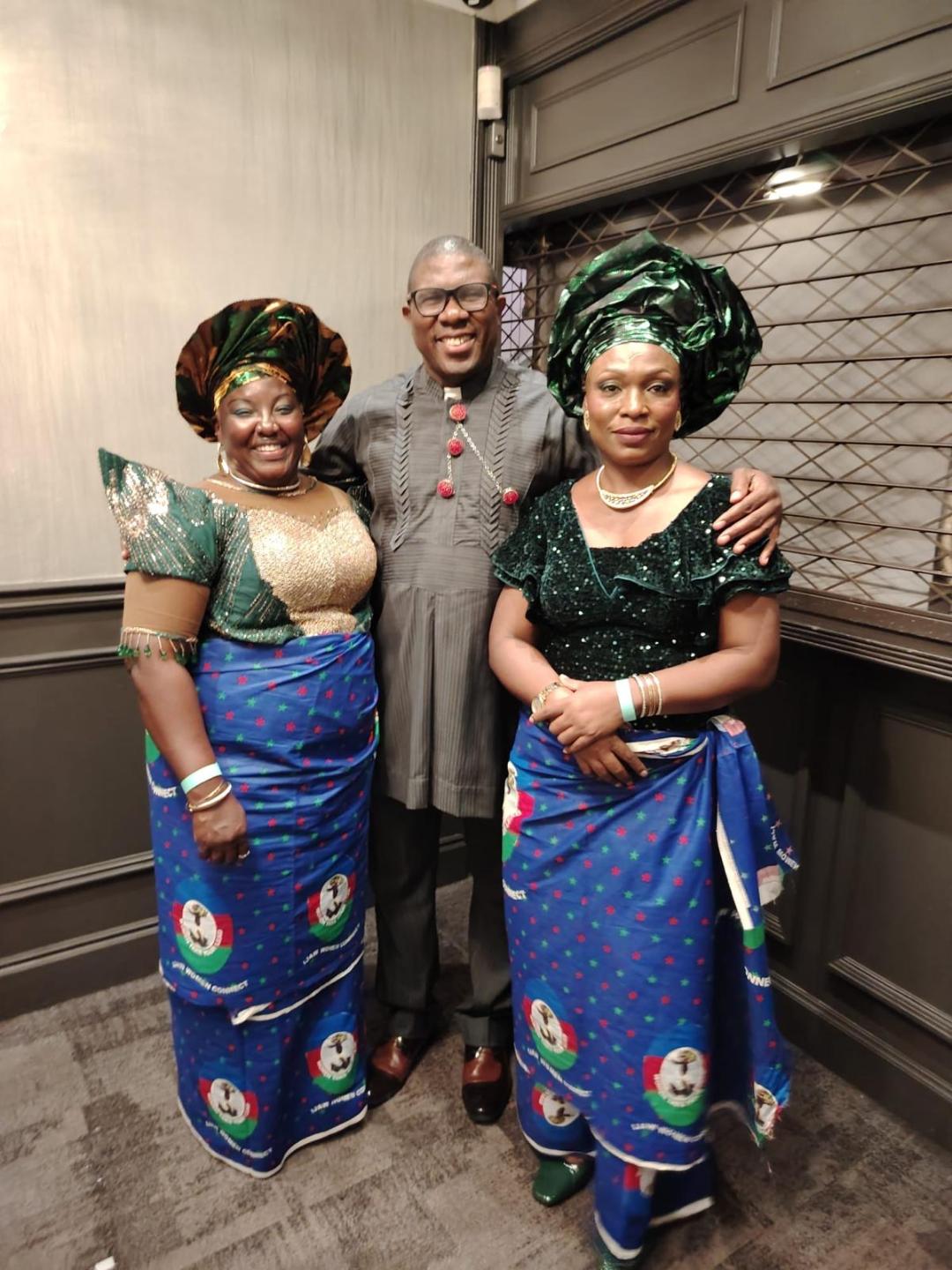 Ogbia Community UK representatives in traditional dress at the Izon Keni Wenimo festival 2026